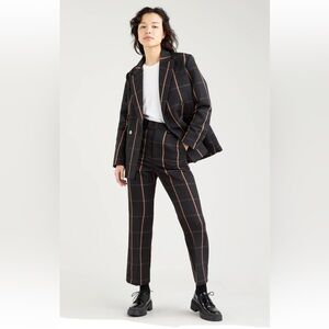 Levi’s Math Club Flare Suit, Blazer Size Small & 28” Trouser Waist. Black & Tan